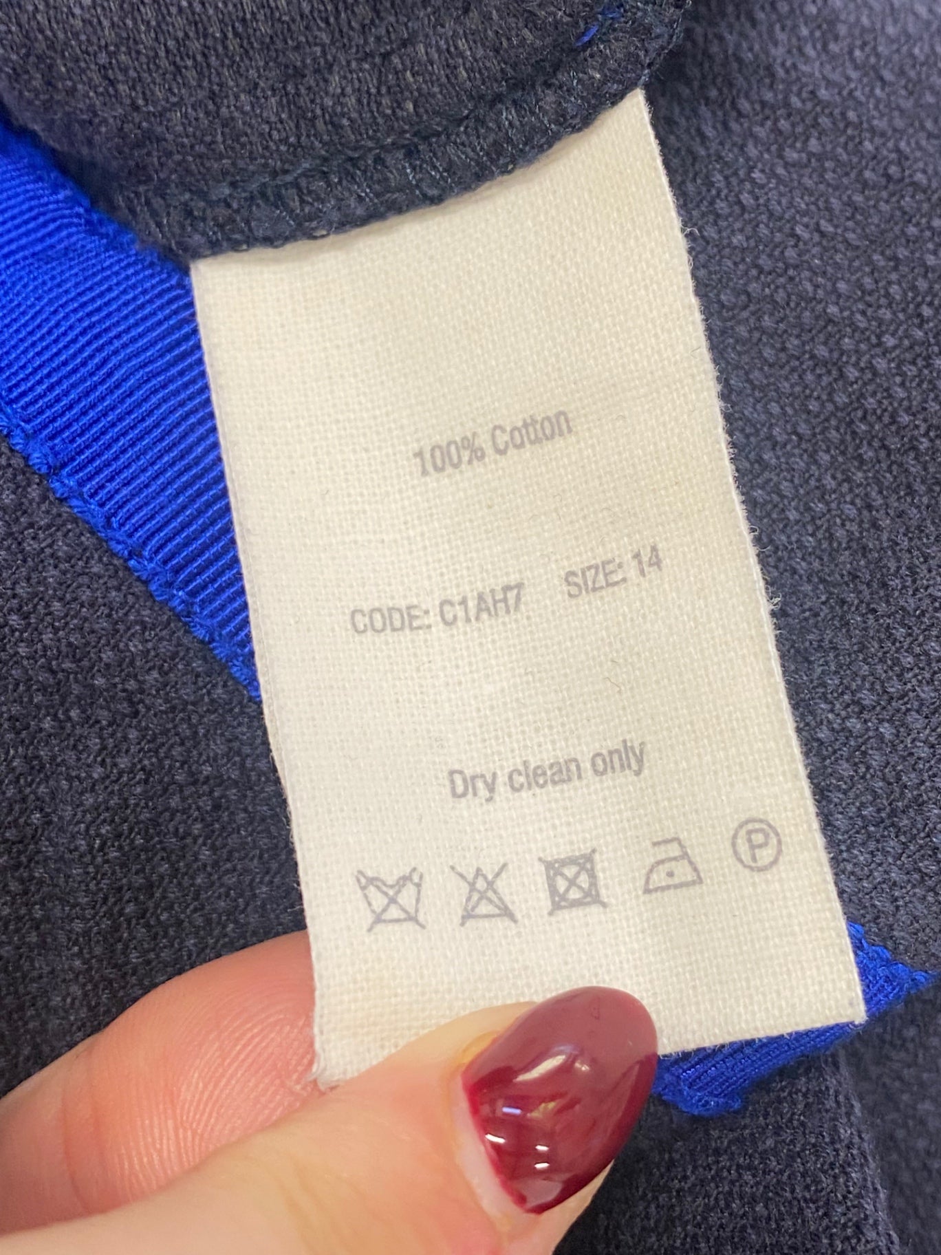 Fabulous Toast Dress Uk14 Navy midi formal NR002