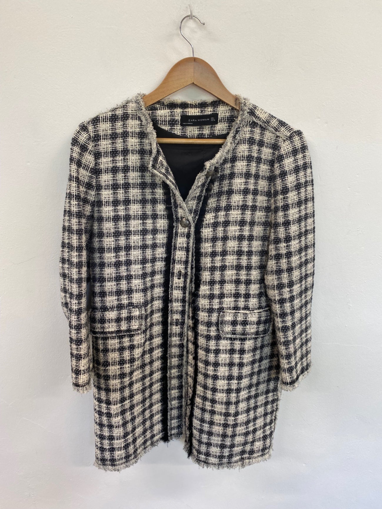 Fabulous Zara Check Structured Weave Cardigan UK L RR001