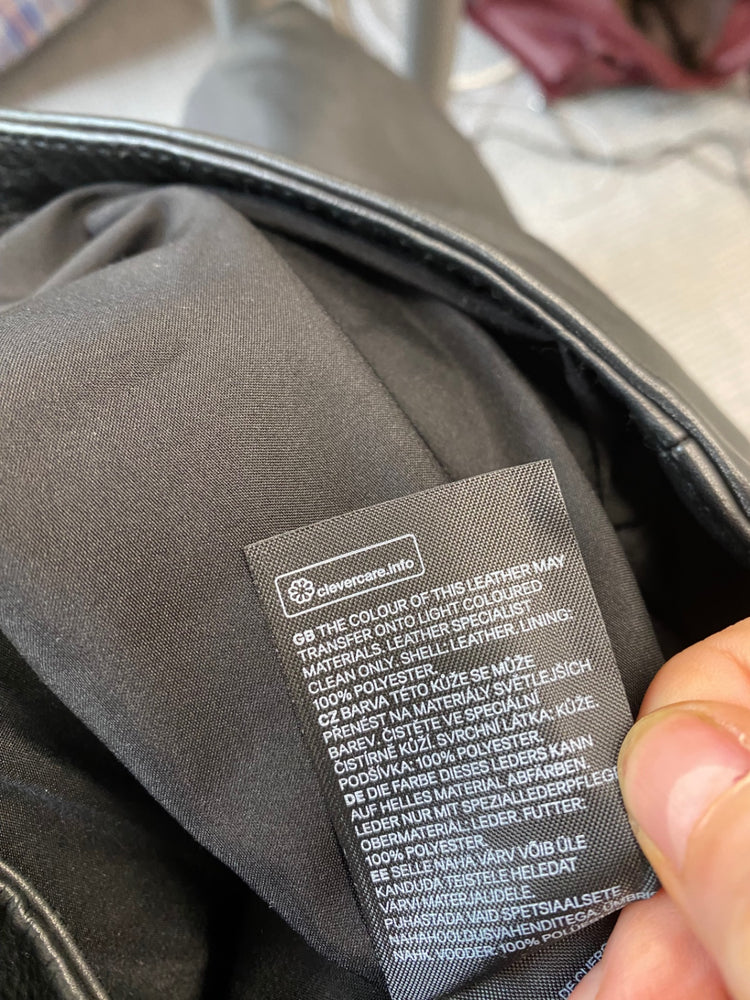 Fabulous H&M classic supple leather Biker Jacket Uk14 Black CM007