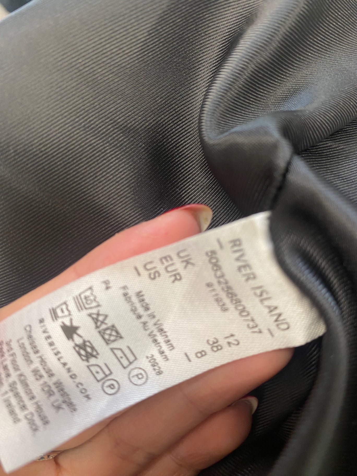 Fabulous River Island Mini Skirt UK12 Black y2k KS002