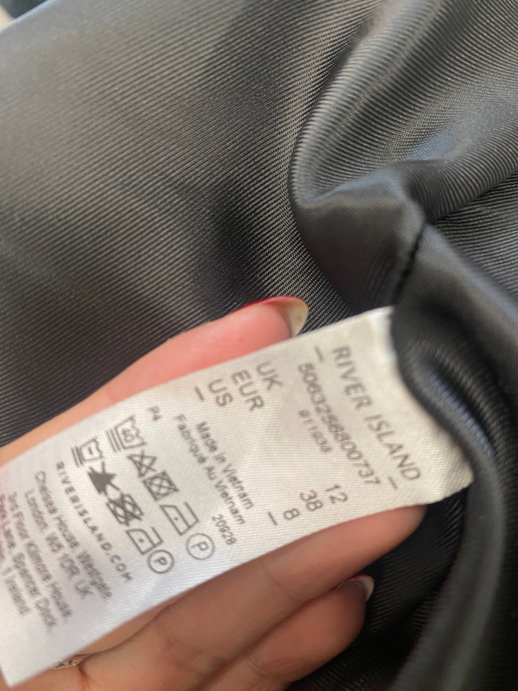 Fabulous River Island Mini Skirt UK12 Black y2k KS002