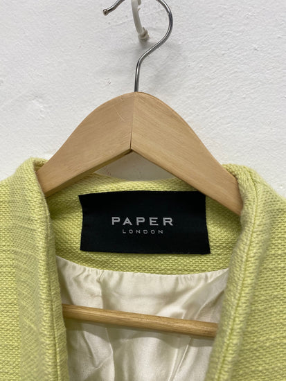 Fabulous PAPER LONDON Longline waistcoat  UkS Light Green textured AM013