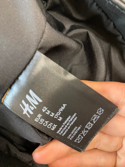 Fabulous H&M classic supple leather Biker Jacket Uk14 Black CM007