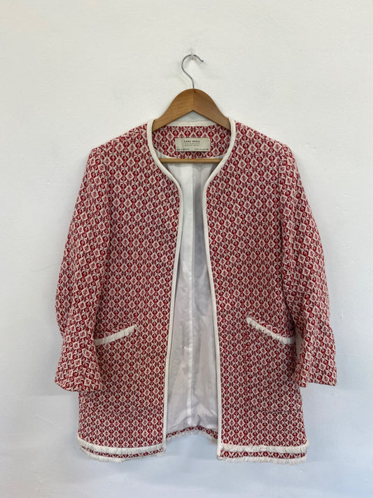 Fabulous Zara Red & Cream Aztec Coat UK L RR001