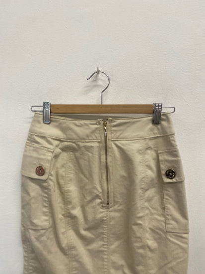 Fabulous Adolfo Dominguez Skirt UK8 Beige cargo style midi JB006