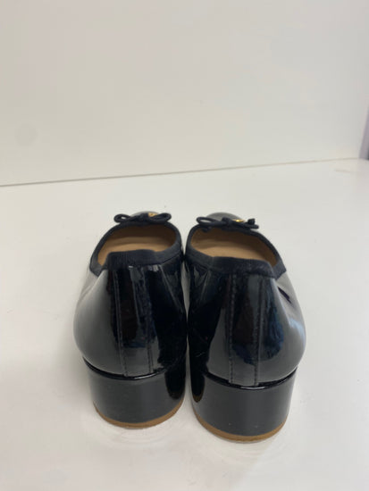 Fabulous Tory Burch patent Bow small heel Pumps UK3 Black RR001