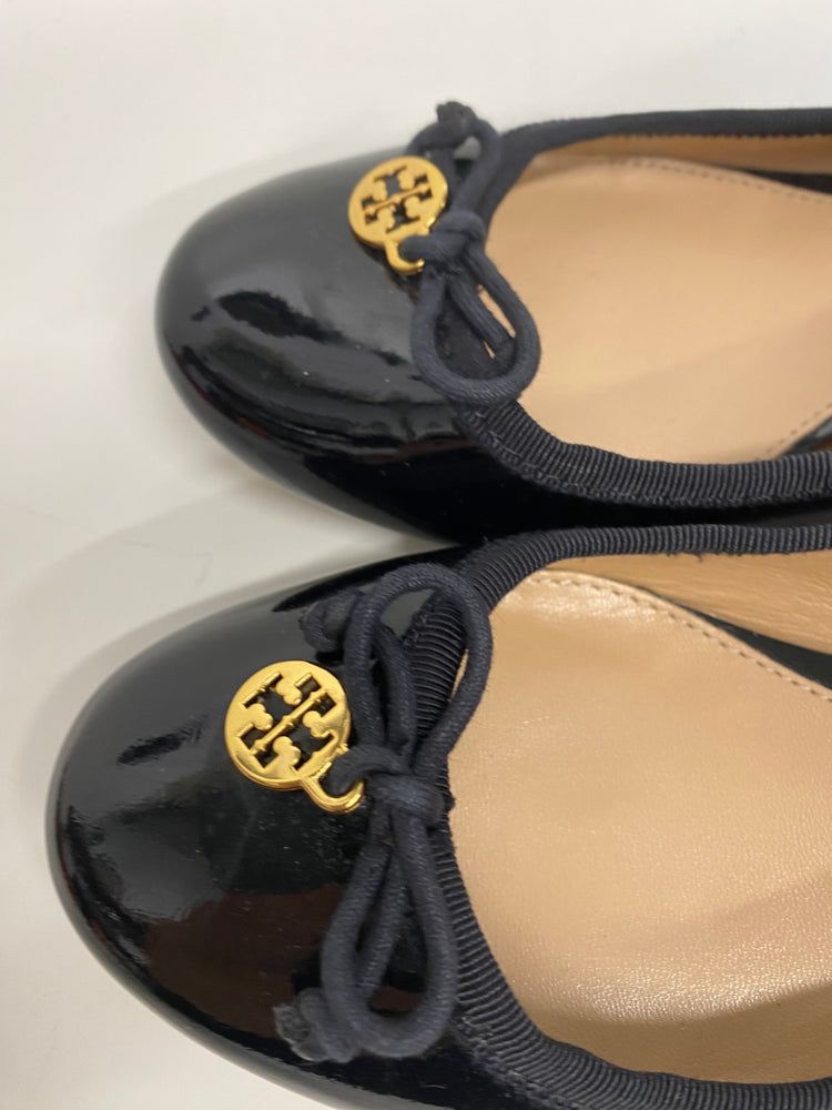 Fabulous Tory Burch patent Bow small heel Pumps UK3 Black RR001
