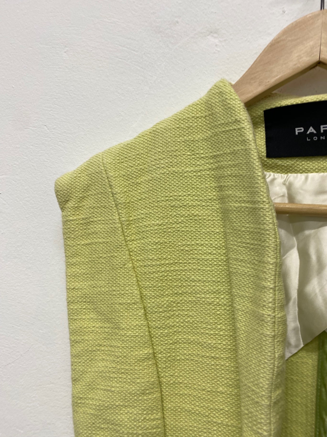 Fabulous PAPER LONDON Longline waistcoat  UkS Light Green textured AM013