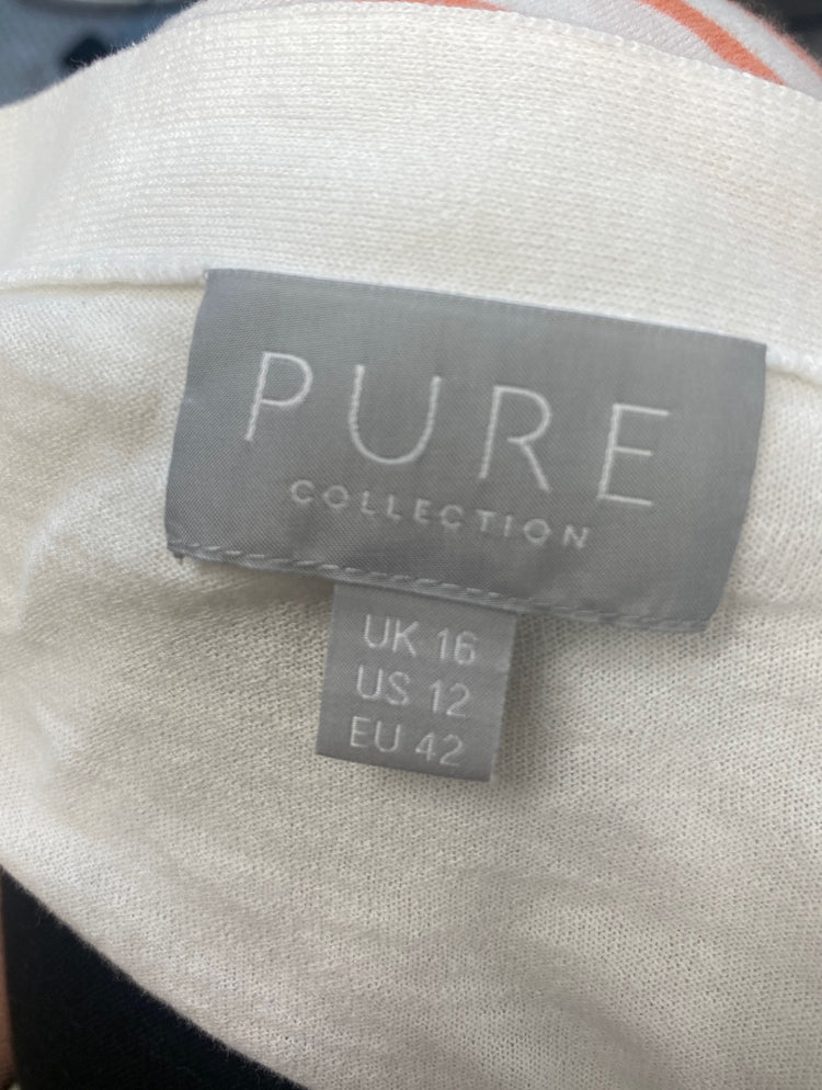 Fabulous Pure Collection Cardigan UK16 Orange striped FK116