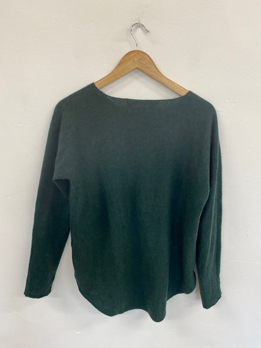 Fabulous Max Studio Bottle Green Cashmere Jumper UK L CM007