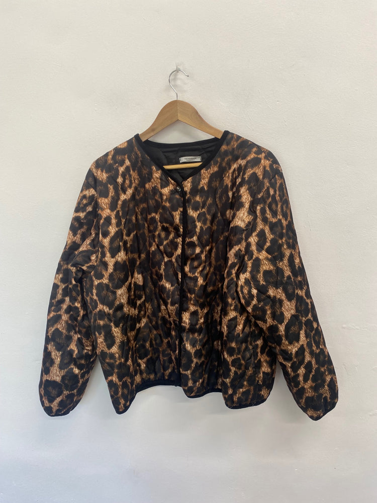 Fabulous TENDENZE Quilted jacket UK M/L Leopard Print CM007