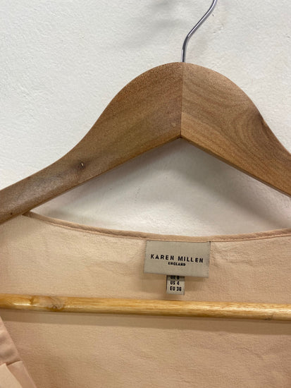 Fabulous Karen Millen Top UK8 Beige frill textured JB006