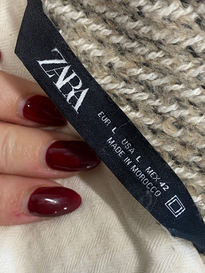 Fabulous Zara Coat UK L Beige Peacoat overcoat KS002