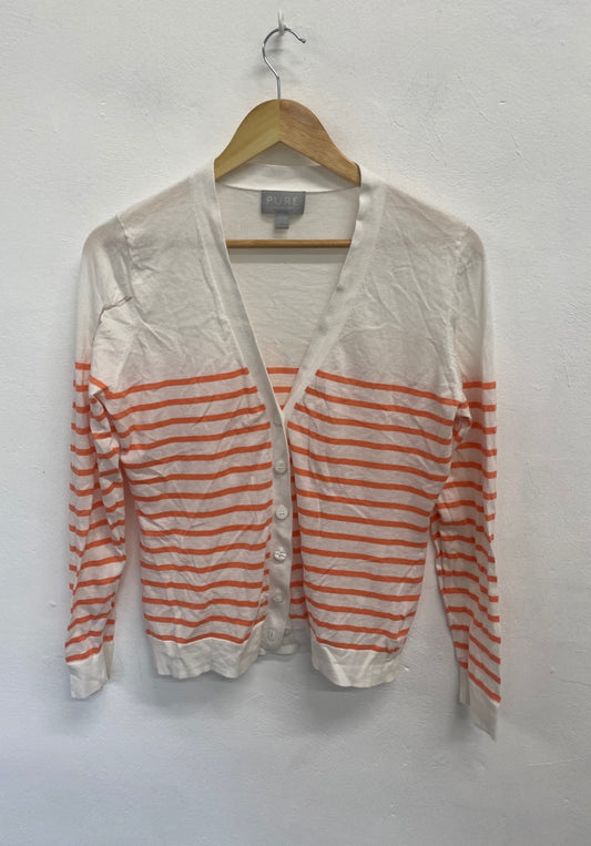 Fabulous Pure Collection Cardigan UK16 Orange striped FK116