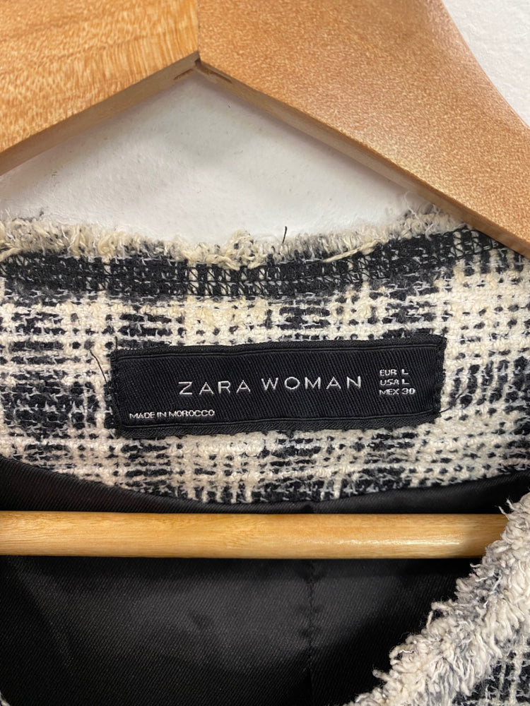 Fabulous Zara Check Structured Weave Cardigan UK L RR001