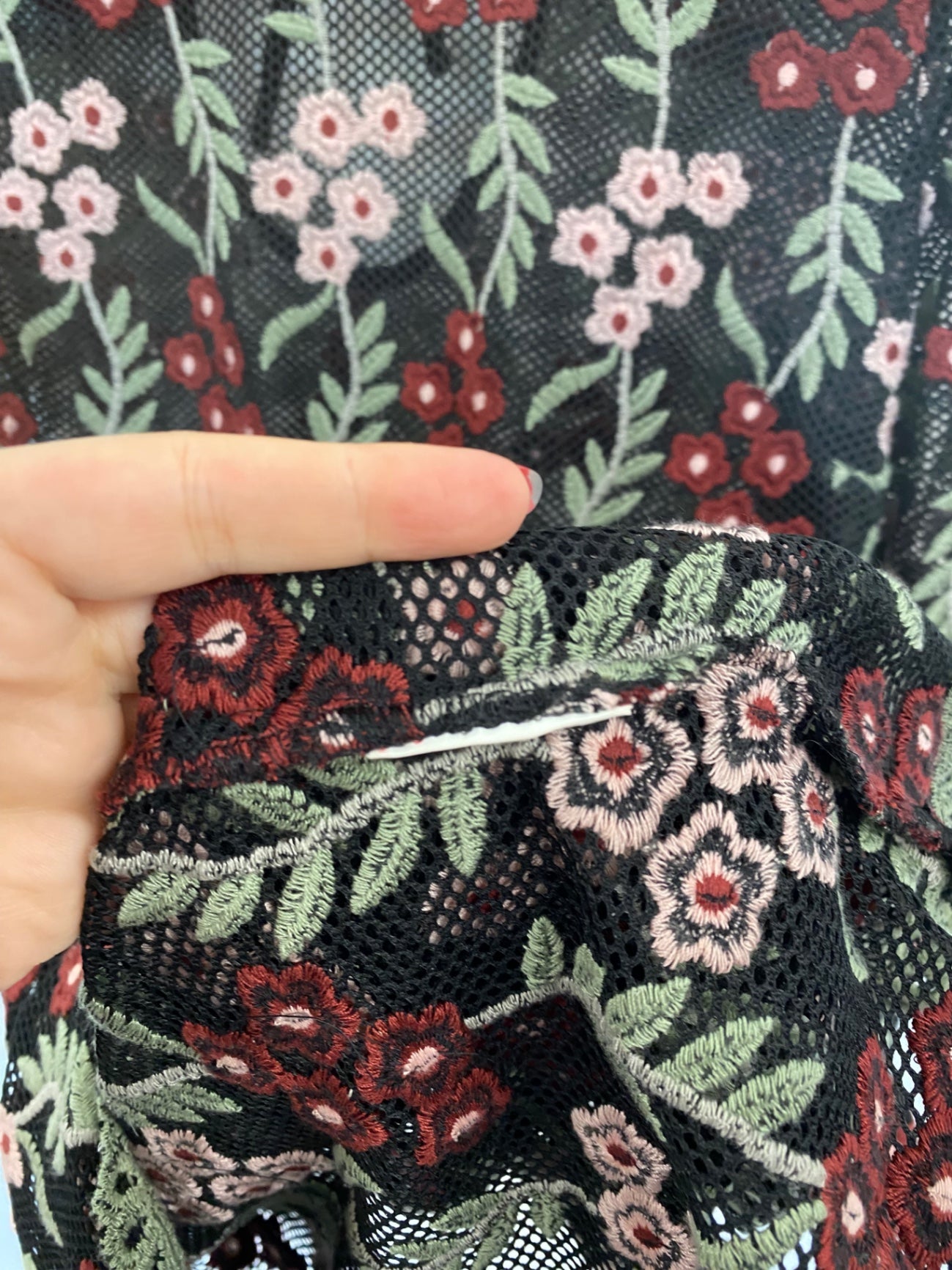 Fabulous Penny Black Floral Mesh Midi Dress UK14-16 RR001