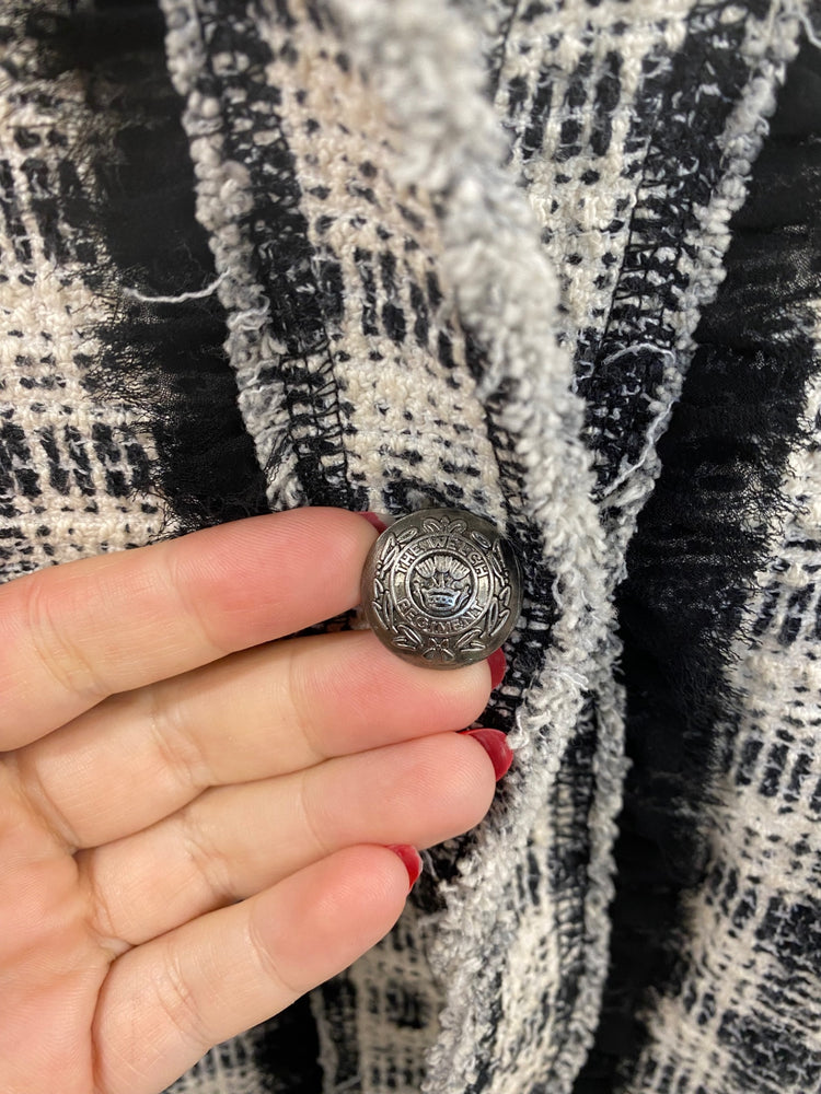 Fabulous Zara Check Structured Weave Cardigan UK L RR001