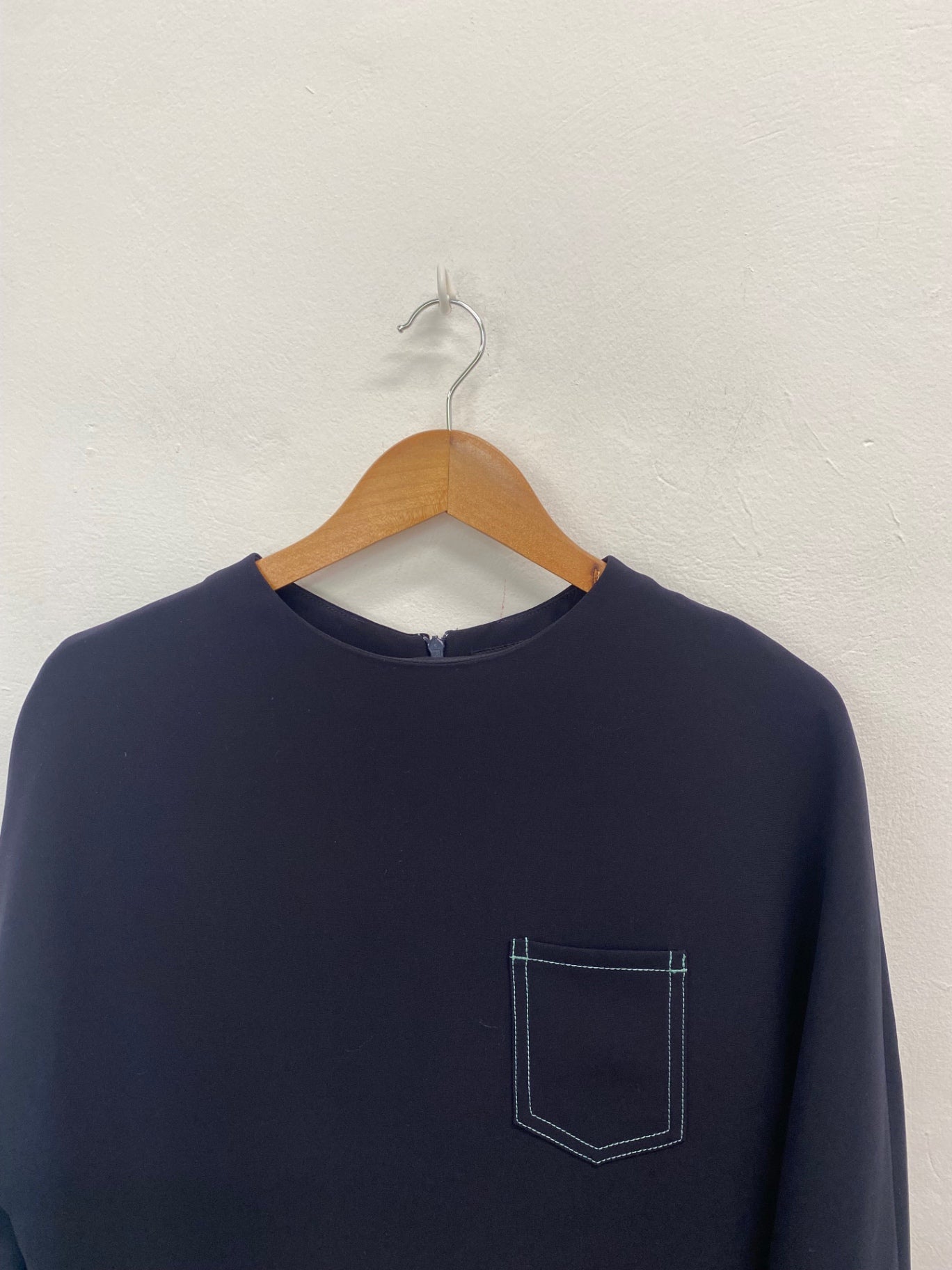 Fabulous JAEGER Dress UK12 Navy Blue formal office DC433