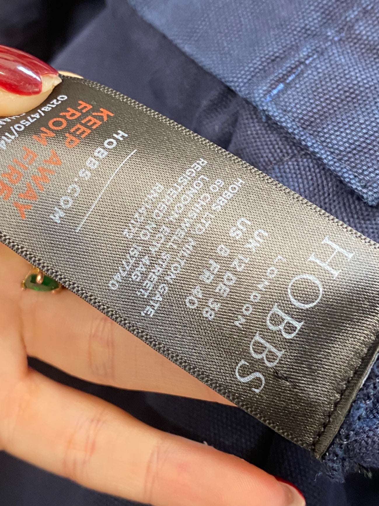 Fabulous Hobbs Shirt UK12 Navy Blue utility shacket DC433