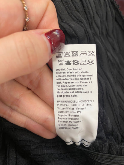 Fabulous River Island Dress UK 12 Black ruched midi open back SC007