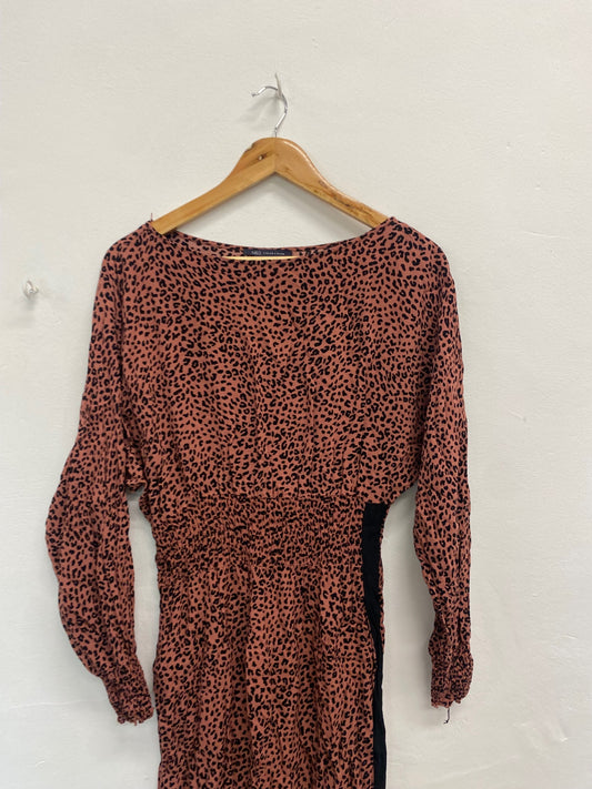 Fabulous Marks & Spencer Dress UK10 Mauve leopard SC007