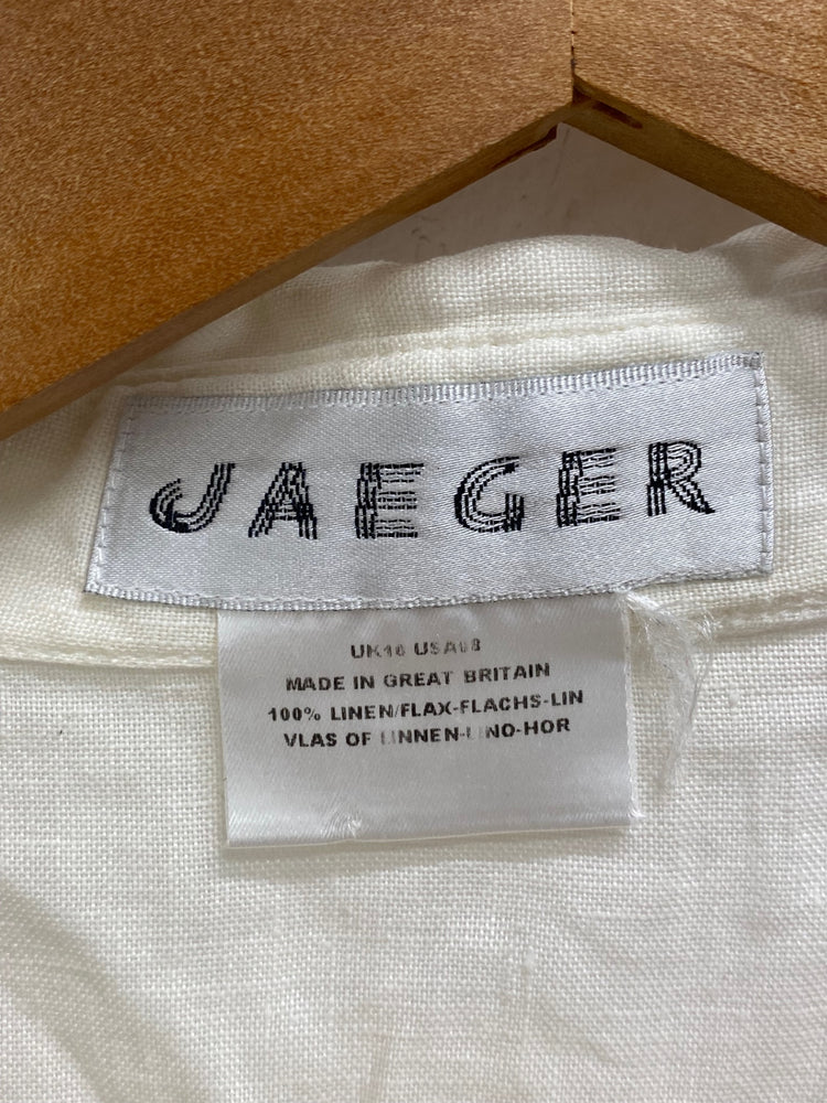 Fabulous JAEGER Shirt UK16 Cream linen holiday vibe DC433