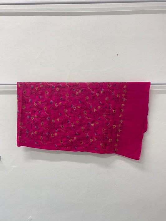 Fabulous Boho Chic Unbranded Pink Floral Embroidered Scarf One Size DC433