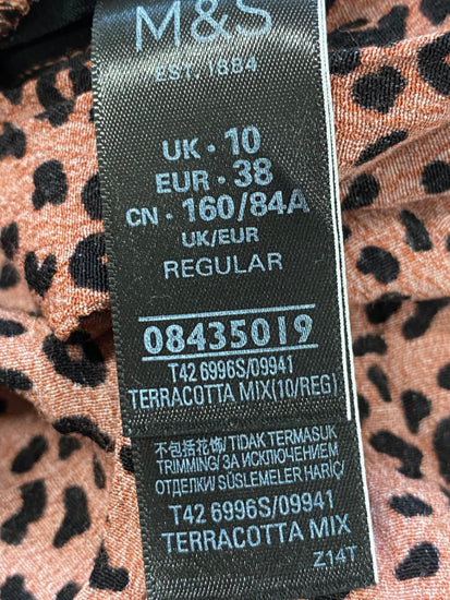 Fabulous Marks & Spencer Dress UK10 Mauve leopard SC007