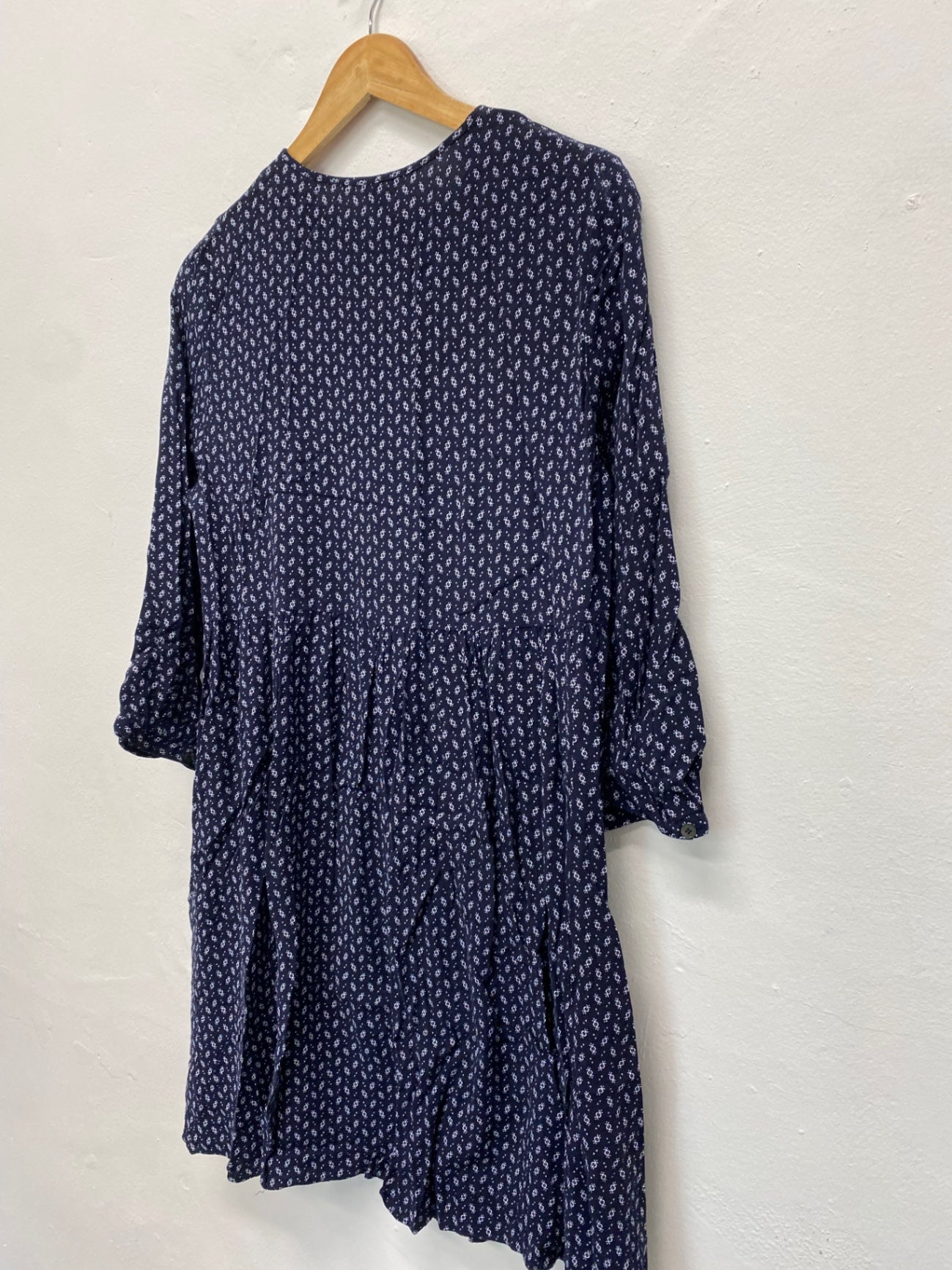 Fabulous Jigsaw Smock swing patterned Dress UK12 Navy Classic DC433