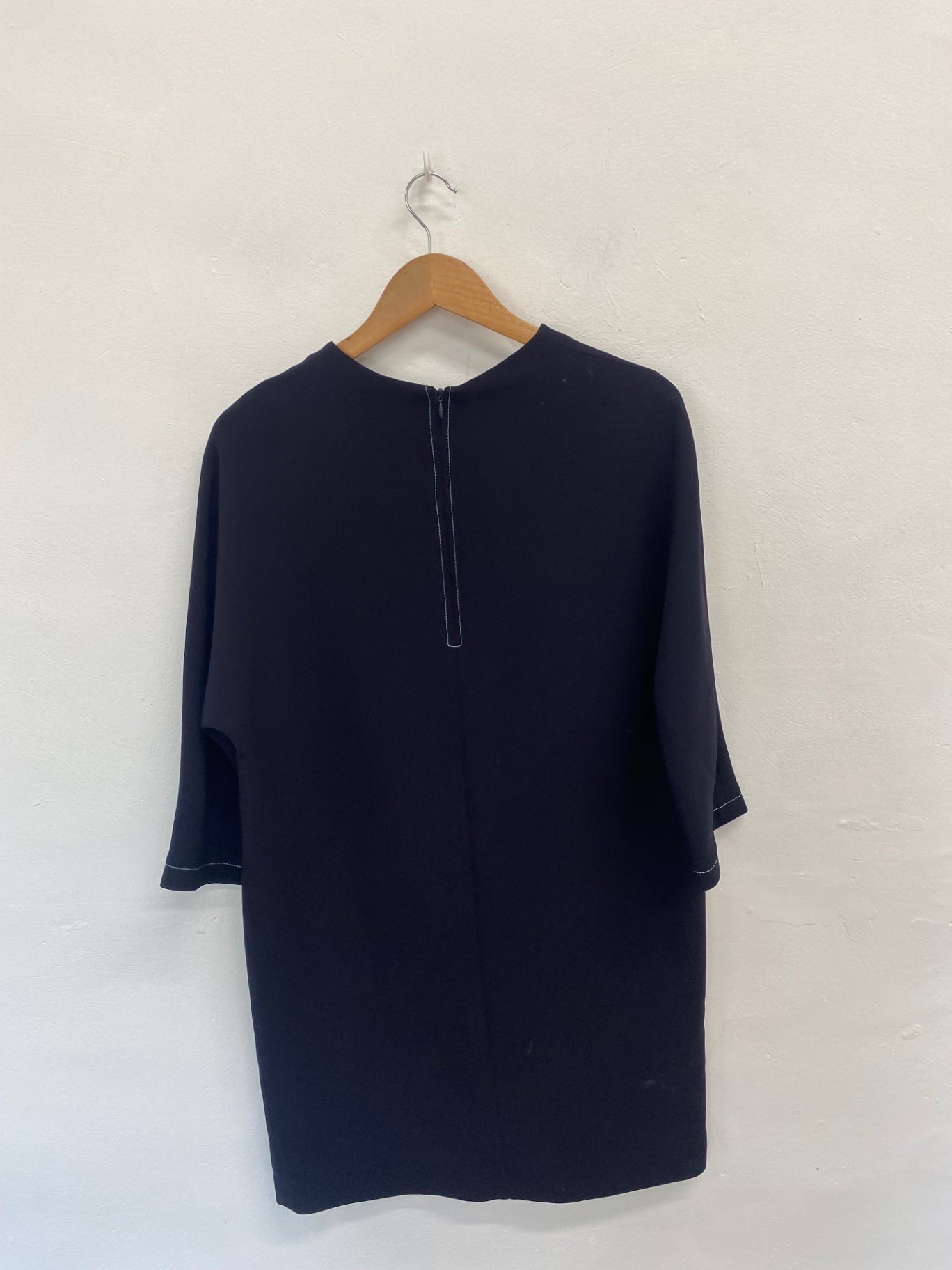 Fabulous JAEGER Dress UK12 Navy Blue formal office DC433