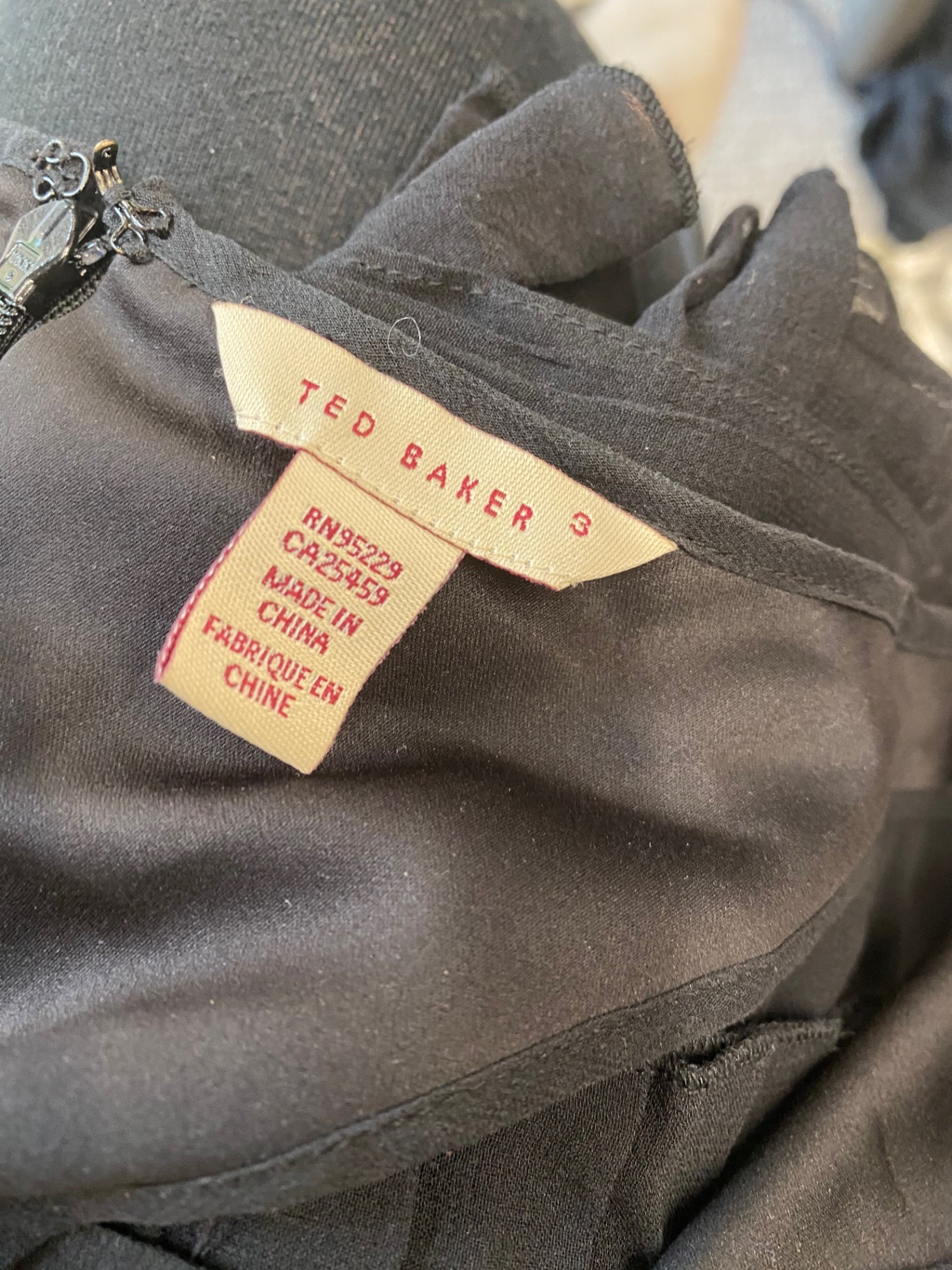 Fabulous Ted Baker 1920’s vibes retro silk  Dress UK12 Black Ruffles party SC007