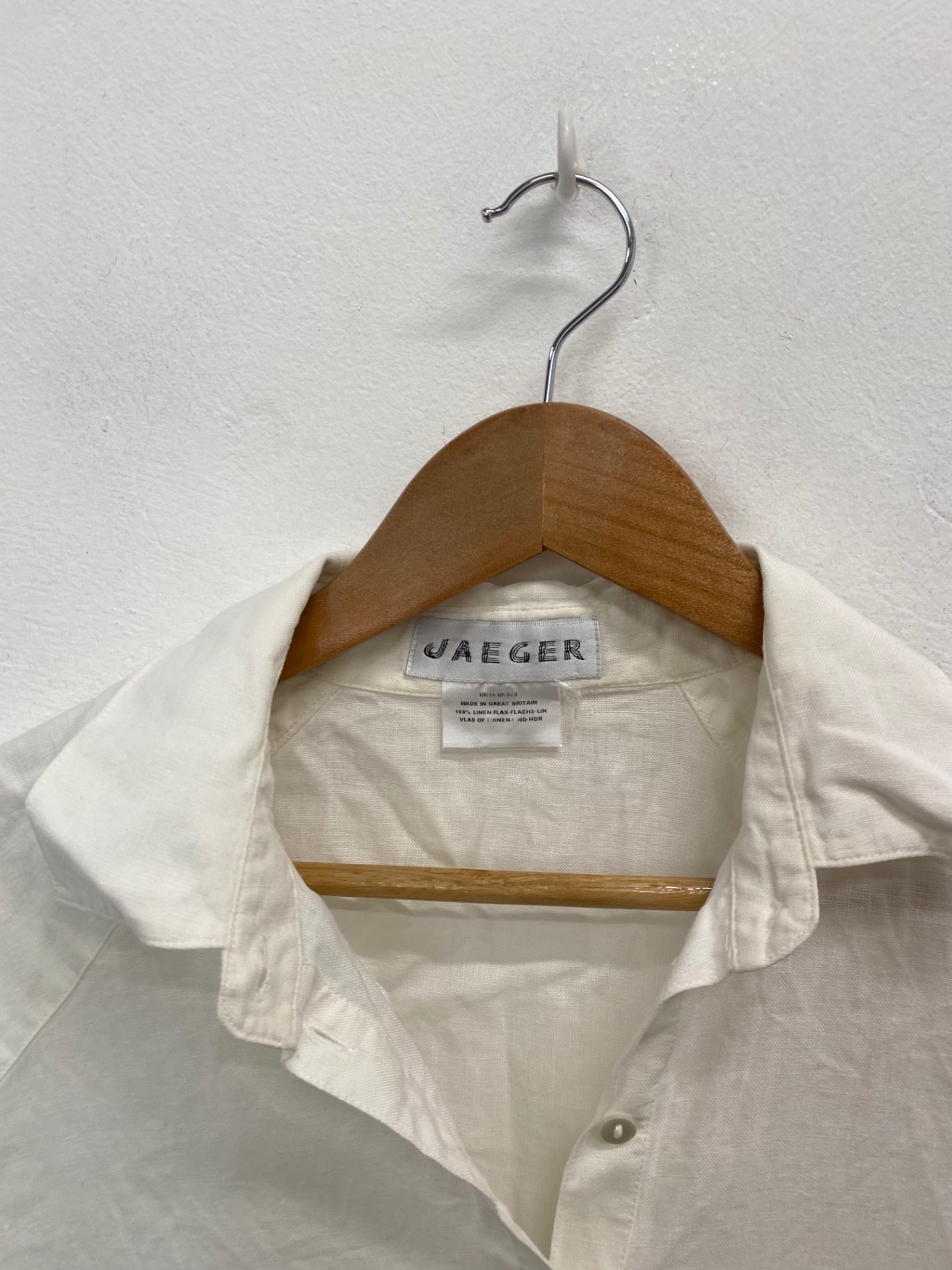 Fabulous JAEGER Shirt UK16 Cream linen holiday vibe DC433