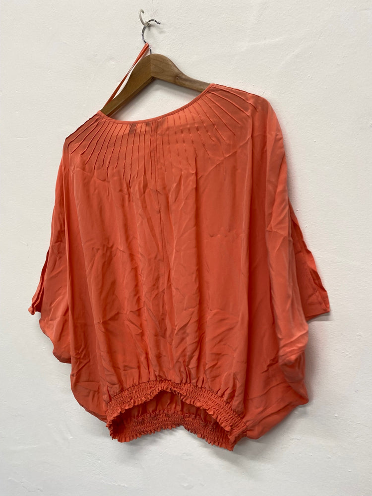 Fabulous Ted Baker gypsy silk Blouse UK10 Coral SC007