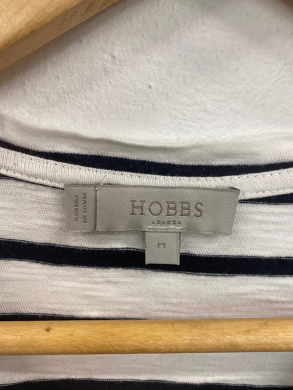 Fabulous Hobbs White & Navy Nautical Stripe Top UK M DC433