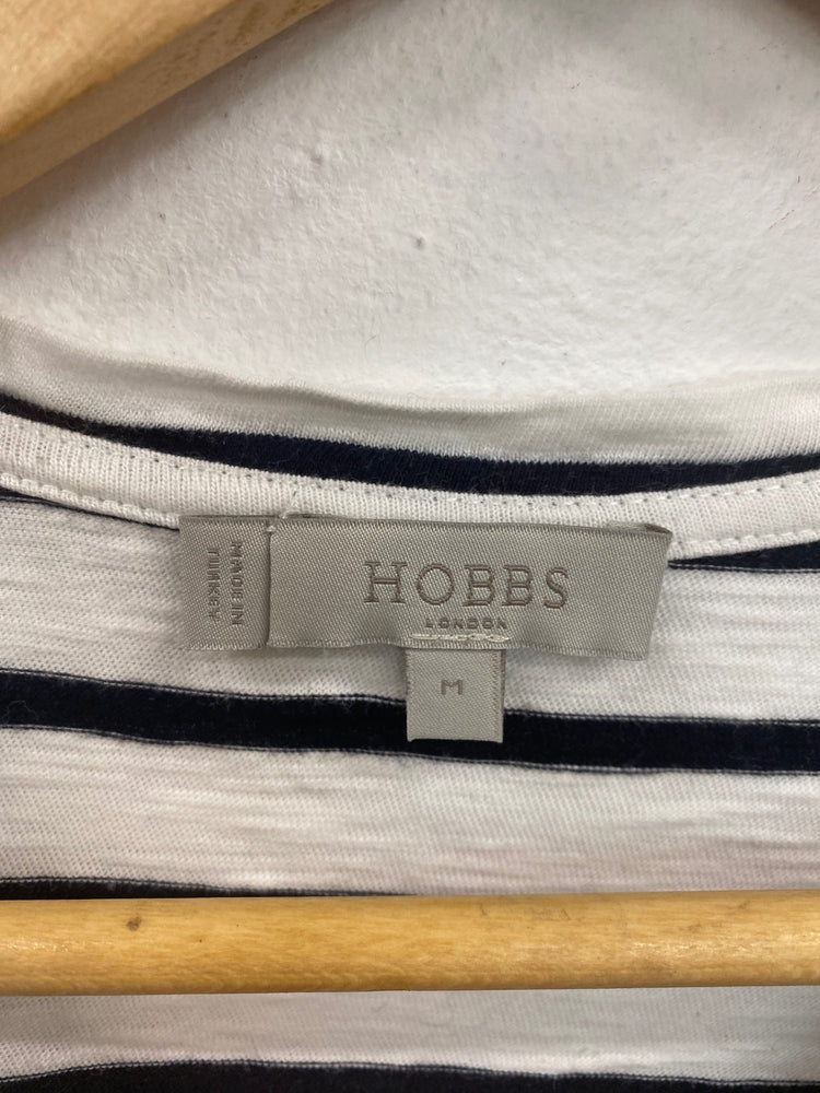Fabulous Hobbs White & Navy Nautical Stripe Top UK M DC433