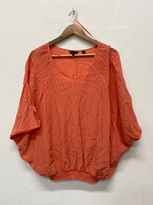 Fabulous Ted Baker gypsy silk Blouse UK10 Coral SC007