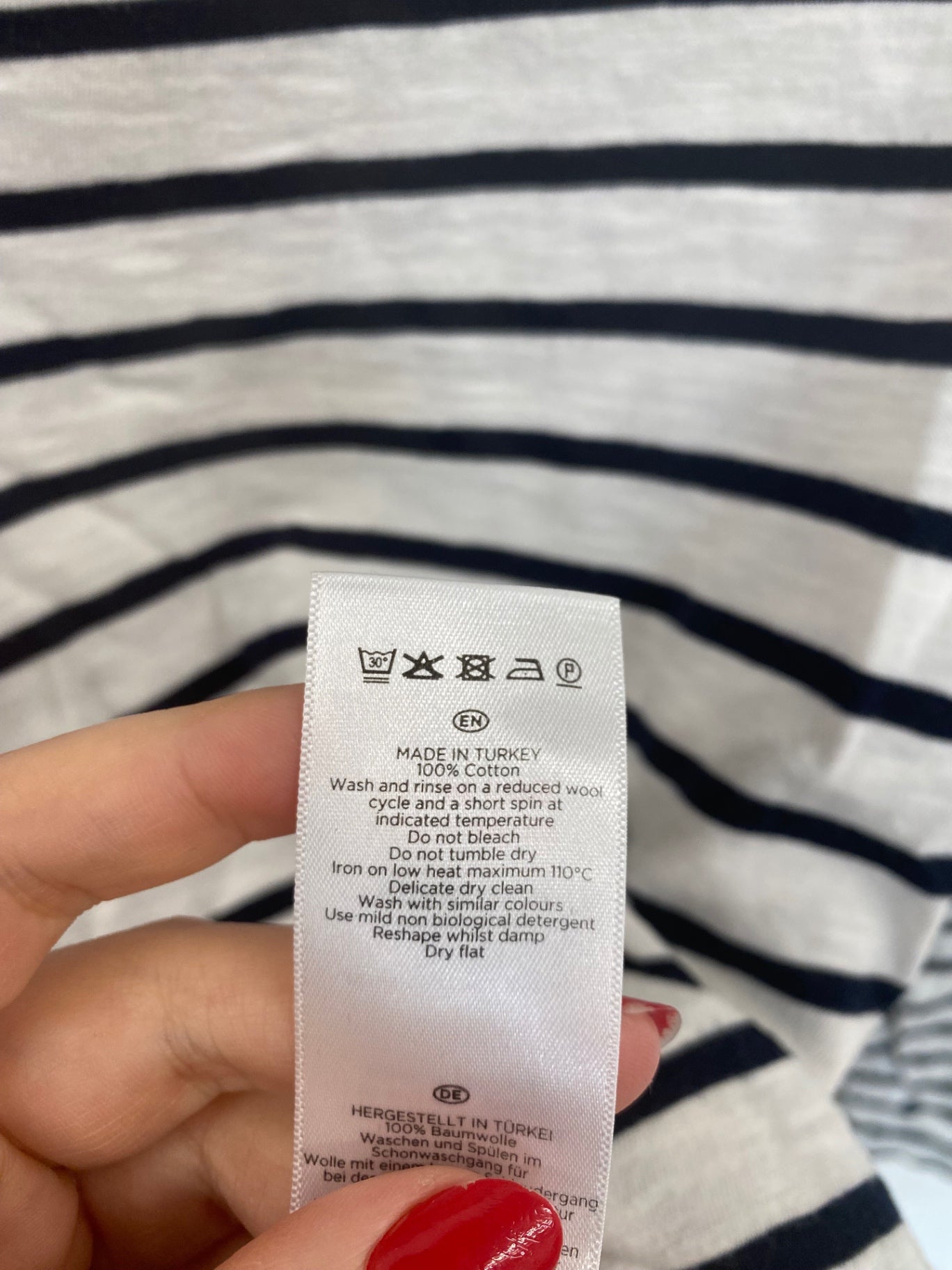 Fabulous Hobbs White & Navy Nautical Stripe Top UK M DC433