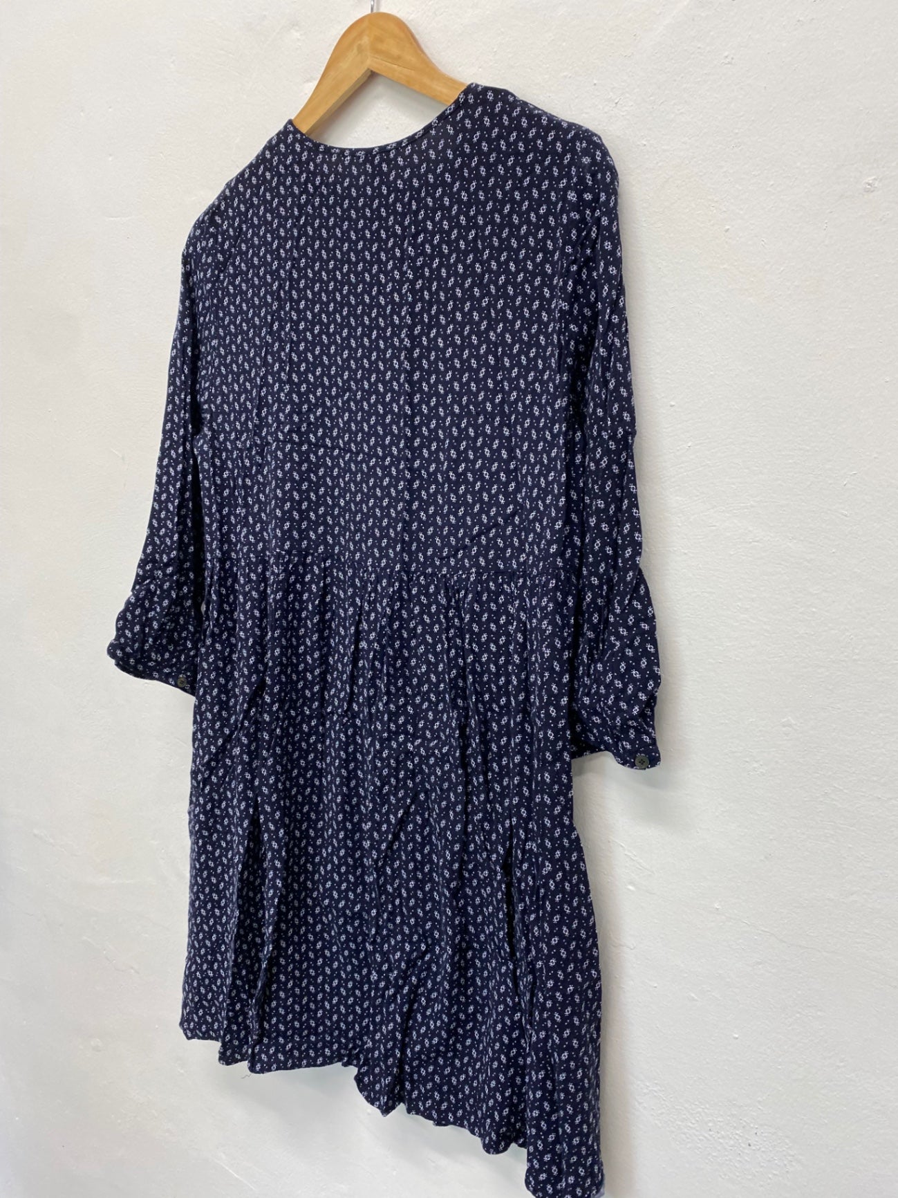 Fabulous Jigsaw Smock swing patterned Dress UK12 Navy Classic DC433