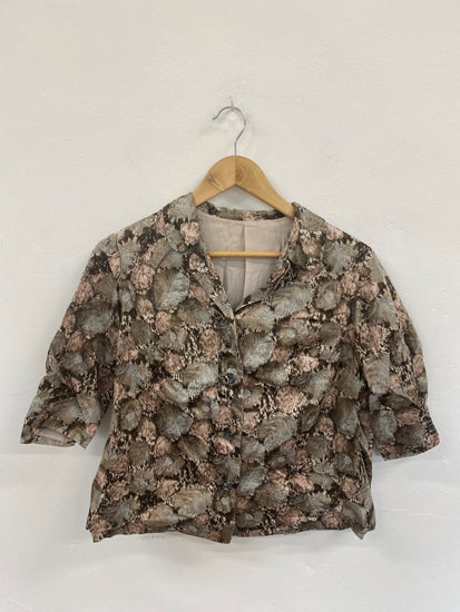 Fabulous Unbranded Vintage Feather Artsy Blouse UK16 DC433