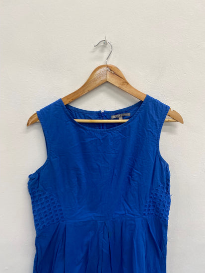 Fabulous Oliver Bonas Dress Uk14 Blue broderie DS002