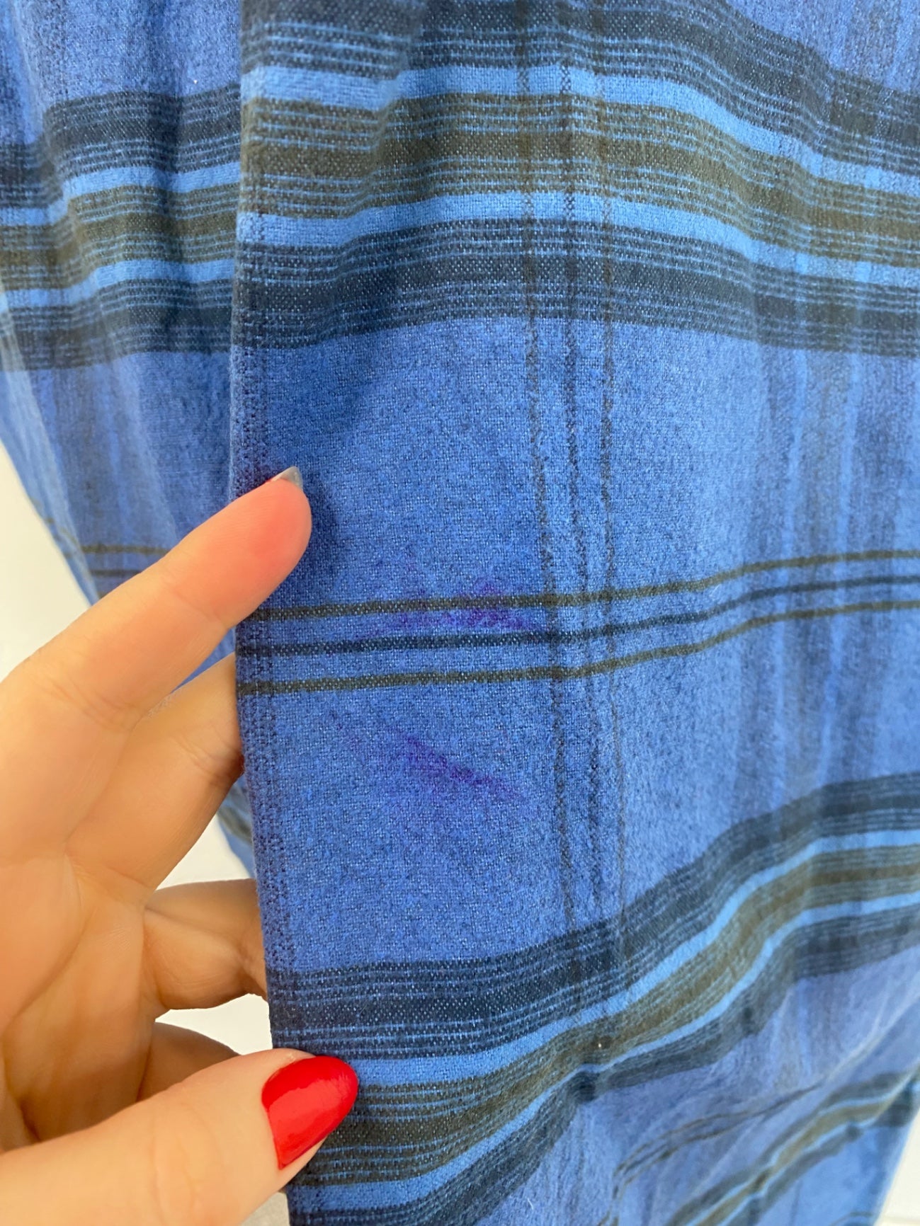 Fabulous Muji Blue Plaid Maxi Shirt Dress UK L DC433