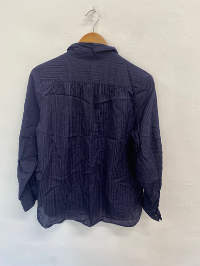 Fabulous Jigsaw Shirt UK12 Blue mesh striped DC433