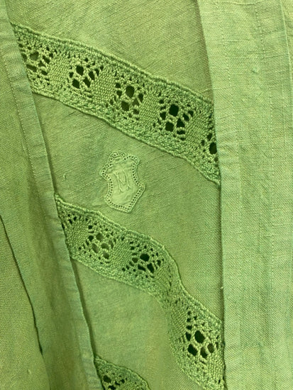 Boho Chic Unbranded Green Broderie Loose Fit Maxi Dress UK16 DC433