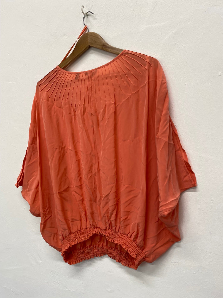 Fabulous Ted Baker gypsy silk Blouse UK10 Coral SC007