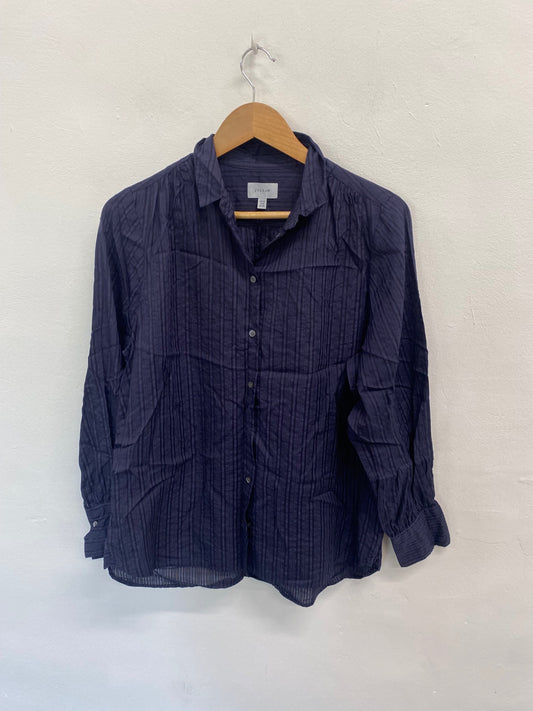 Fabulous Jigsaw Shirt UK12 Blue mesh striped DC433