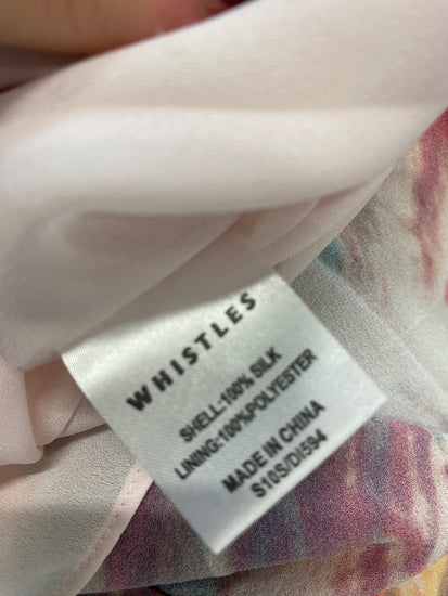 Fabulous Whistles Dress UK 8 Multicolor floral pink silk AF001