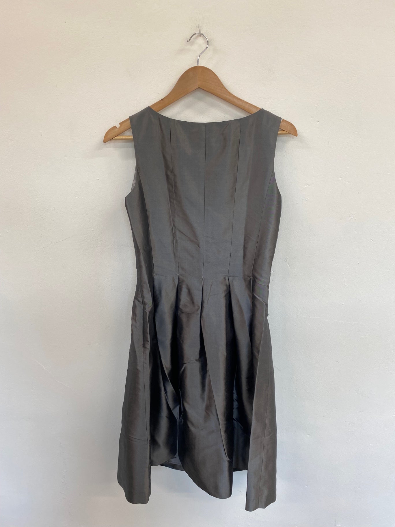 Fabulous Austin Reed Silk Silver Midi Dress UK10 AF001