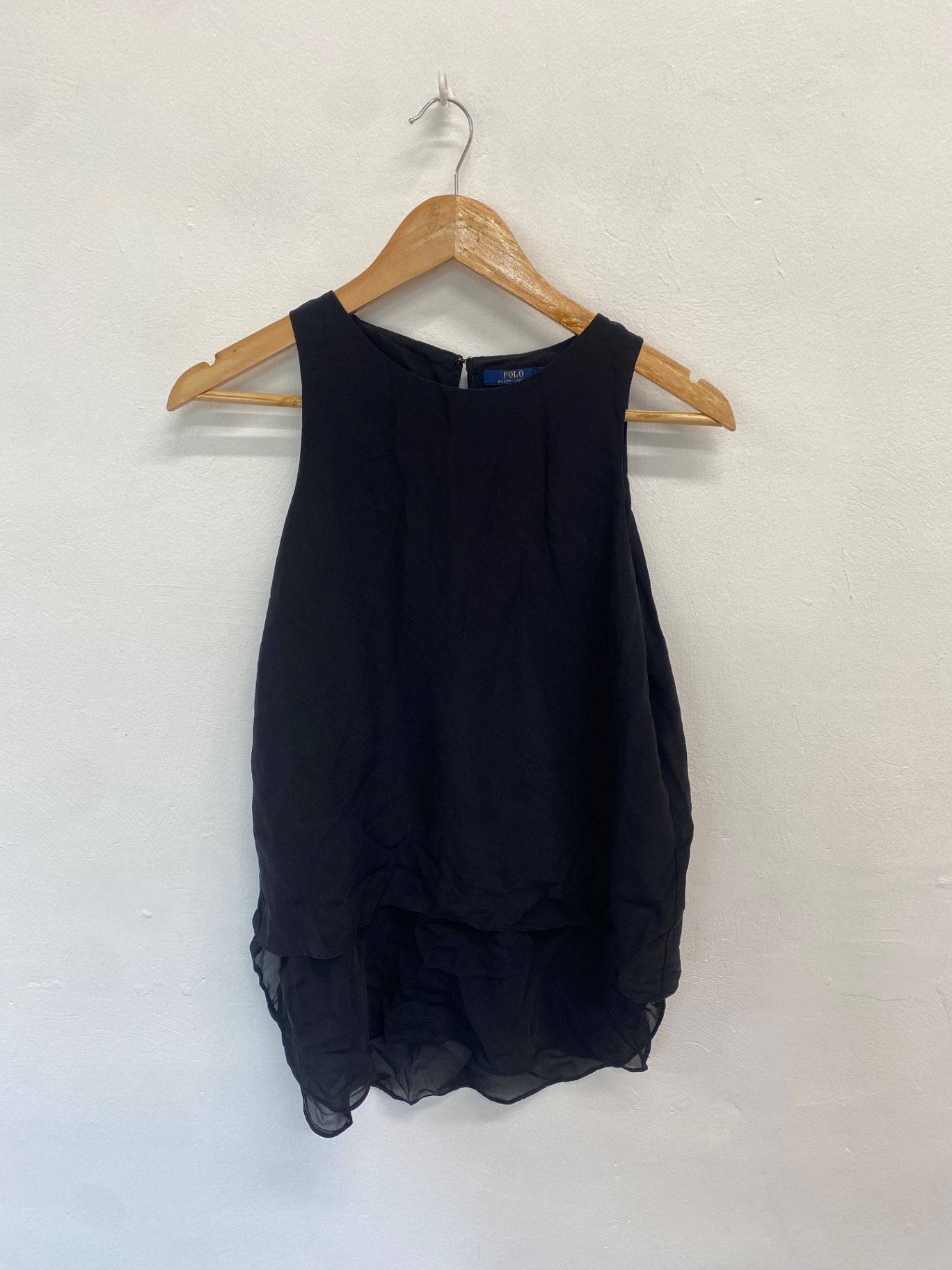 Fabulous Polo Ralph Lauren Top UK S Black floaty silk AF001