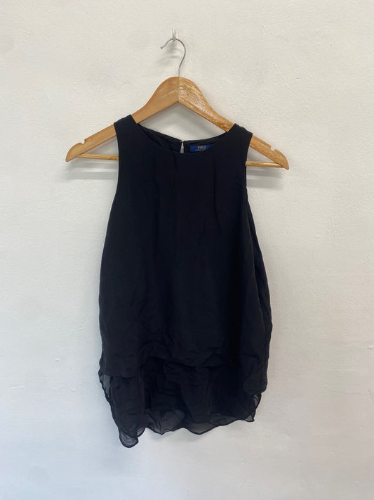 Fabulous Polo Ralph Lauren Top UK S Black floaty silk AF001
