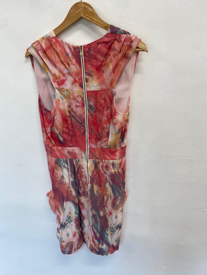 Fabulous Whistles Dress UK 8 Multicolor floral pink silk AF001